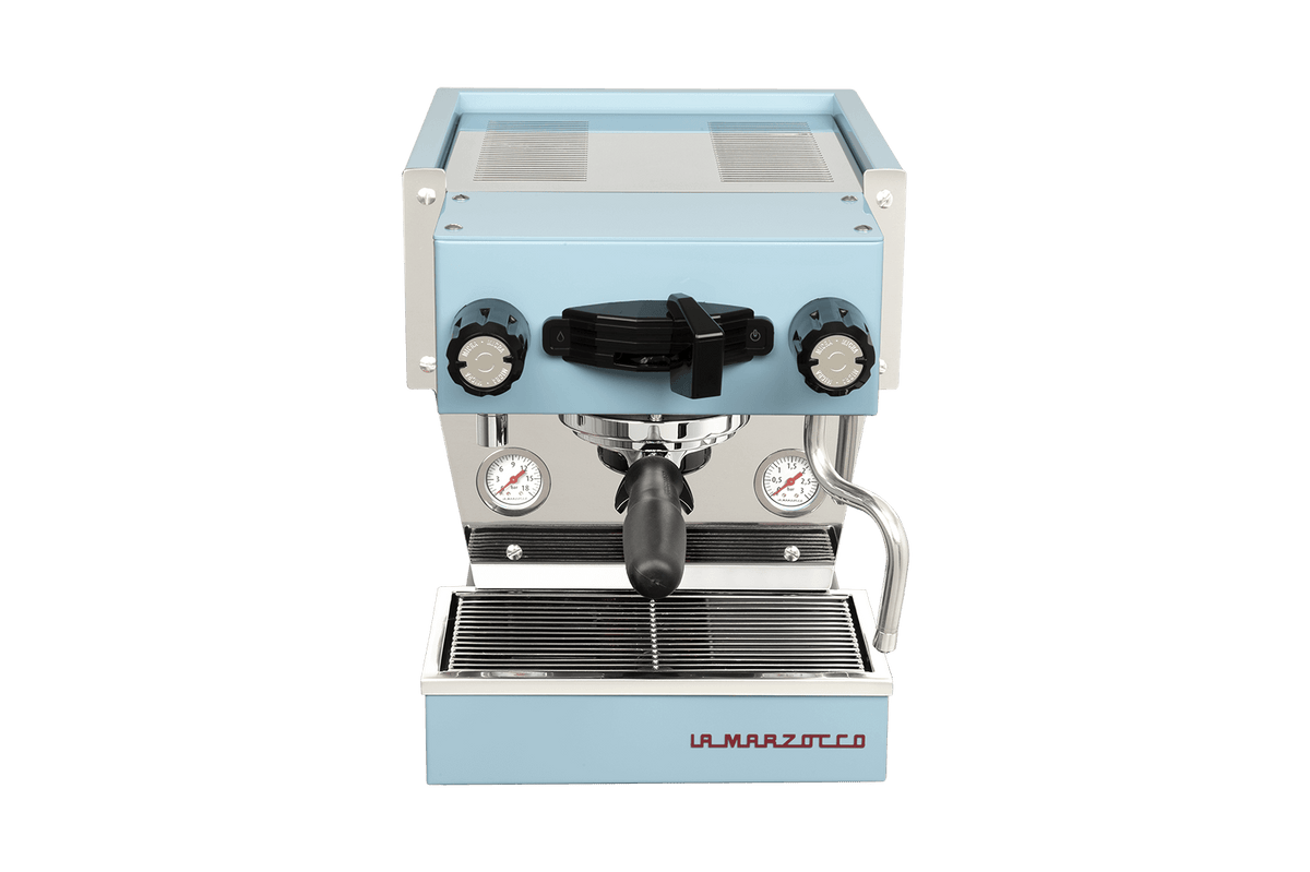 La Marzocco Linea Micra Dual Boiler Espresso Machine | Crack Coffee Roastery UAE – front view, blue finish