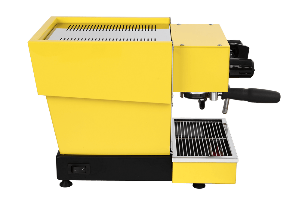 La Marzocco Linea Micra Dual Boiler Espresso Machine | Crack Coffee Roastery UAE – left side view, yellow finish